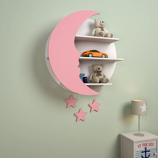 Moon Shape Kids Wall Storage Shelves