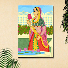 Rajasthani Madhubani Painting /  Canvas Print  Stretched on Wood Bars 61 x 41cm