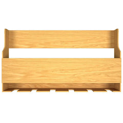 Simplistic Backlit MDF Wall Mounted Bar Shelf / Mini Bar Cabinet in Light Oak Finish