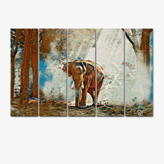 Elephant In the Forest Canvas Wall Painting