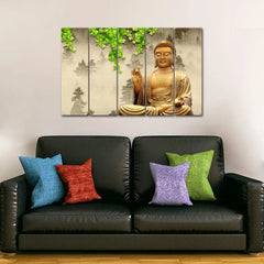 Meditating Buddha Wood Stretched Canvas Wall Painting