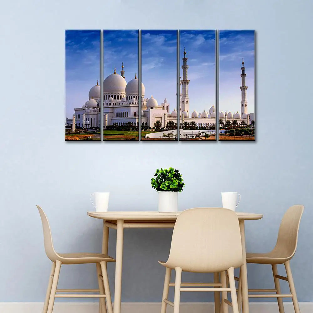 Sheikh Zayed Grand Mosque Center 5 Pieces Canvas Print Wall Painting