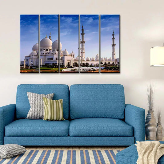 Sheikh Zayed Grand Mosque Center 5 Pieces Canvas Print Wall Painting