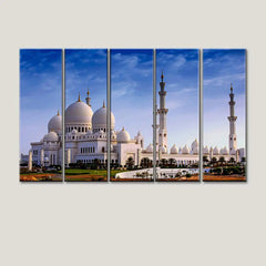 Sheikh Zayed Grand Mosque Center 5 Pieces Canvas Print Wall Painting