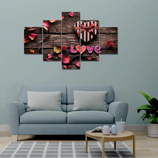 love Painting Wooden Framed 5 Pieces Canvas Wall Painting