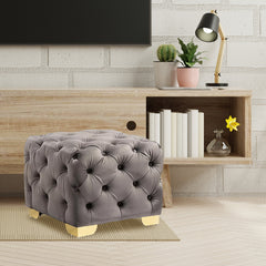 Square Velvet Ottoman/Poufee Stool