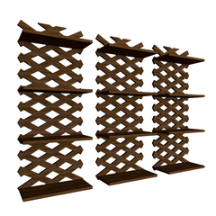 Criss Cross Designer Dark Walnut Planter Wall Shelves Set Of 3