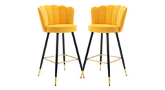 Yellow Color Flower Counter Stool