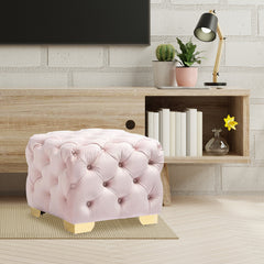 Square Velvet Ottoman/Poufee Stool