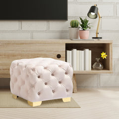 Square Velvet Ottoman/Poufee Stool