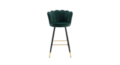 Green Color Flower Counter Stool