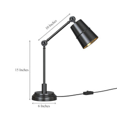 Study Desk Office Reading Table Lamp Black Polished with Adjustable Moveable Head and Body