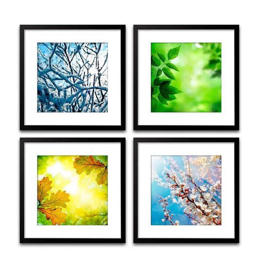 Four Seasons Colorful Wall Painting Frame Set of 4
