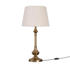 Brass Antique Gold Table Lamp 22 Inches Height with Off White 10 Inches Diameter Lampshade