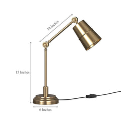 Study Desk Office Reading Table Lamp Brass Antique Finish with Adjustable Moveable Head and Body