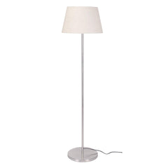 Floor Lamp Standing Modern Silver 5ft Height with Off White Lampshade 16 inches