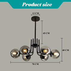 Rounded Six Arms Modern Sputnik Chandelier