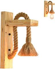 Wooden Rope Retro Modern Wall Light