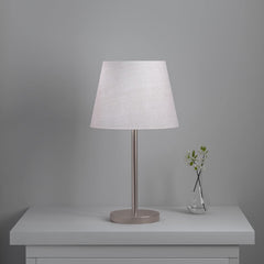 Table Lamp Sleek Silver 19 inches Height with Off White 10 inches Diameter Lamp shade