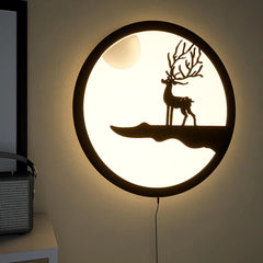 Reindeer Designer Wooden Backlit Wall Art