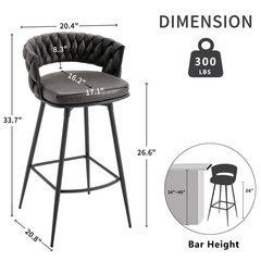 Charchol Grey Presley Bar Stool