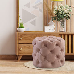 Round Tufted Velvet Ottaman/Poufee Stool