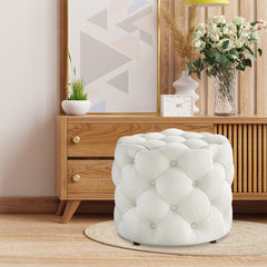 Round Tufted Velvet Ottaman/Poufee Stool