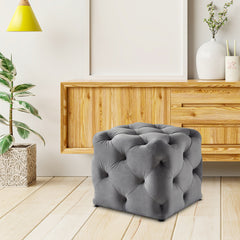 Square Tufted Velvet Ottaman/Poufee Stool