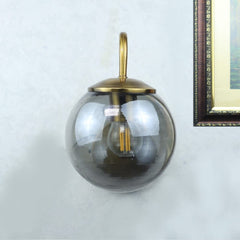 Modern Antique With Black Smoke Glass Wall Light