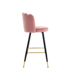 Pink Color Flower Counter Stool