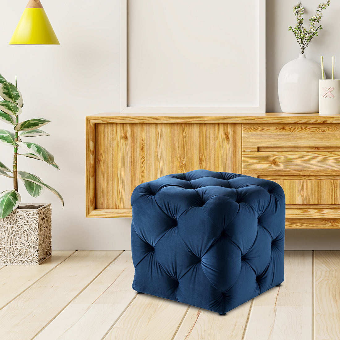 Square Tufted Velvet Ottaman/Poufee Stool