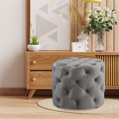 Round Tufted Velvet Ottaman/Poufee Stool