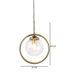 Modern Style Antique Brass Gold Finish Clear Hanging Light