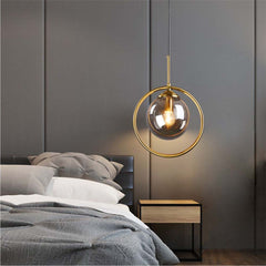 Modern Smoke Gray Glass Globe Hanging Light