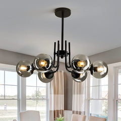 Rounded Six Arms Modern Sputnik Chandelier