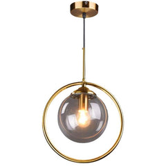 Modern Smoke Gray Glass Globe Hanging Light