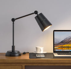 Study Desk Office Reading Table Lamp Black Polished with Adjustable Moveable Head and Body