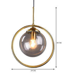 Modern Smoke Gray Glass Globe Hanging Light