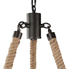 Chandeliers Rustic Round Wagon Wheel 6-Light Fixture with Rope