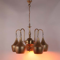 Antique Hammered Metal Decorative Chandelier