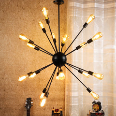 Starburst Patterned Metal Modern Chandelier