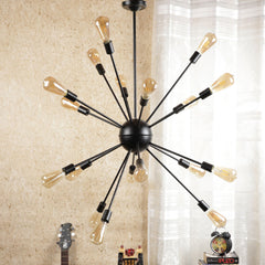 Starburst Patterned Metal Modern Chandelier