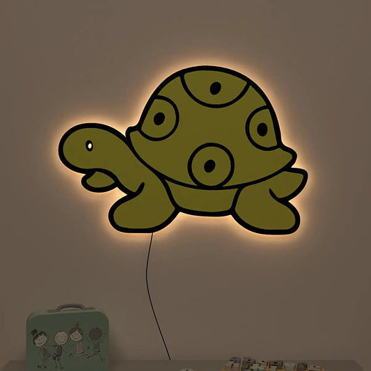 Baby Turtle Backlit Wooden Wall Décor