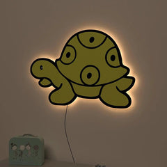 Baby Turtle Backlit Wooden Wall Décor