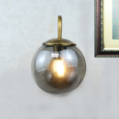 Modern Antique With Black Smoke Glass Wall Light