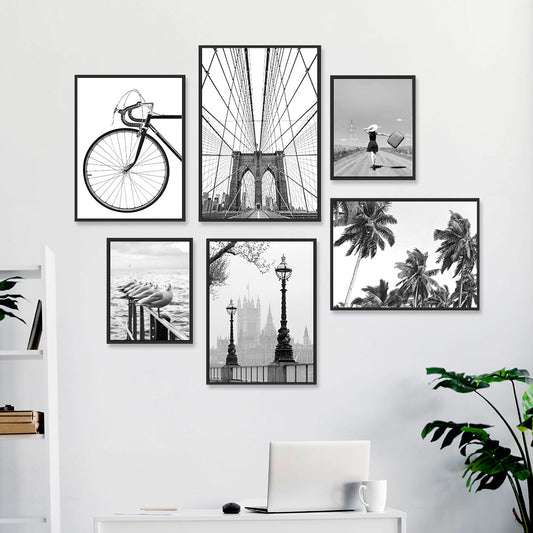 Achromatic London Wall Frame Set of 6