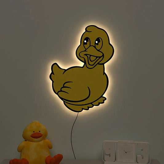 Baby Duckling Backlit Wooden Wall Décor