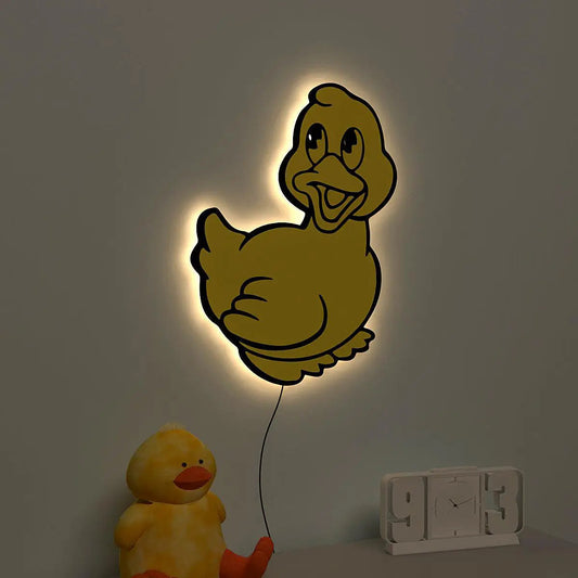 Baby Duckling Backlit Wooden Wall Décor