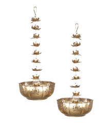 Hanging Big Lotus Urli Set of 2