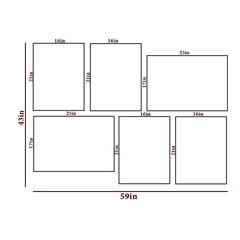 Ink Blue Tropical Ferns Wall Frame Set of 6